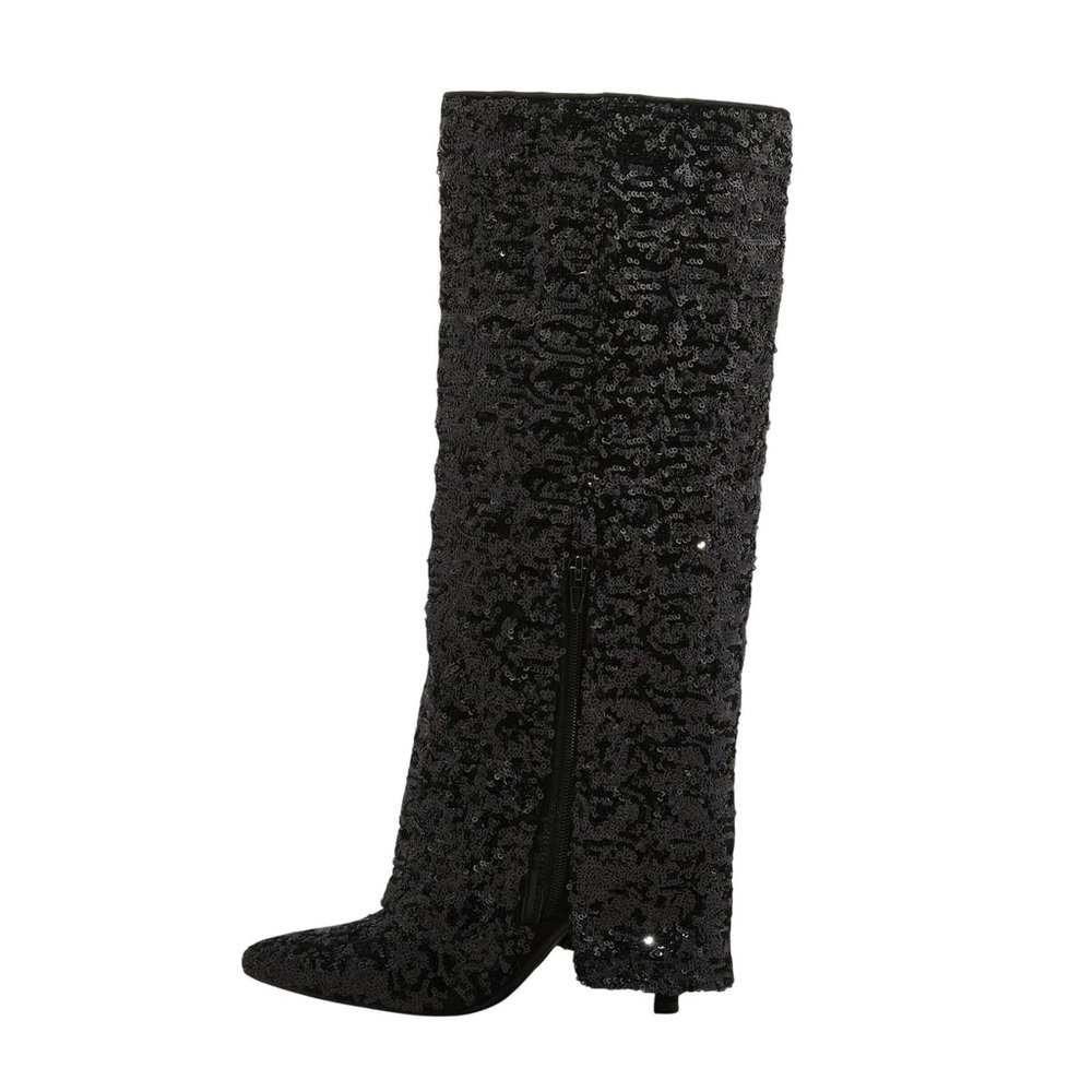 Black Sequin Boots - Picture 5 of 5